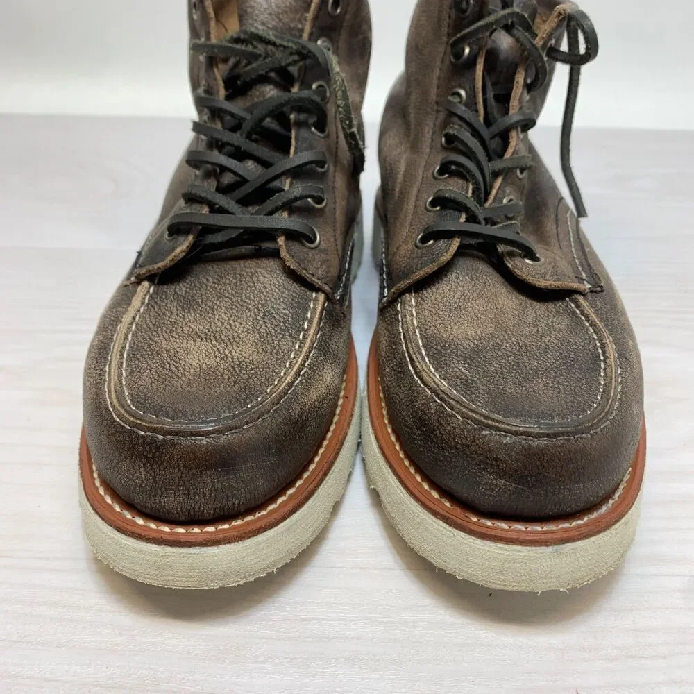 FREEBIRD Men's‎ Size 9 CARBON Ankle Boots Brown Leather Work Rawhide Laces